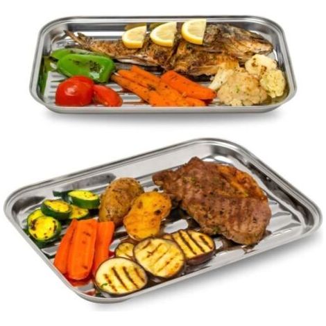 2er-Set Grillroste – Edelstahl – Universal – Leicht zu reinigen – Hygienisch (1/5)