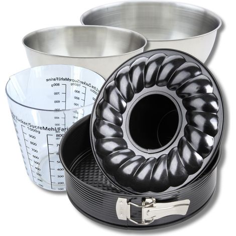Set pâtisserie avec moule à manqué et à savarin 28 cm, 2 bols à mixer, verre mesureur et spatule Zenker (1/5)