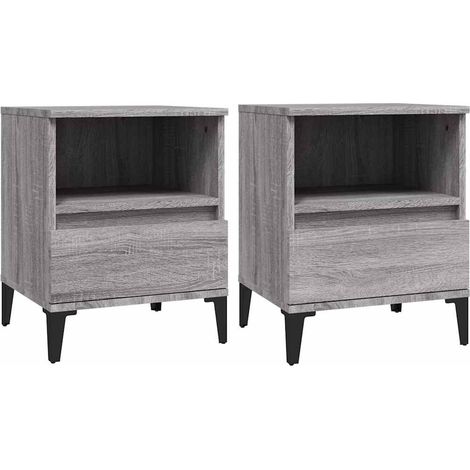 Maison Exclusive - Mesitas de noche 2 unidades gris Sonoma 40x35x (1/5)