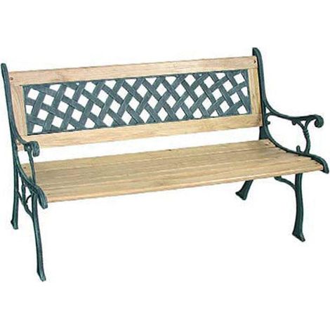 Panchina da Giardino 2 Posti in Ghisa e Legno Quadri
