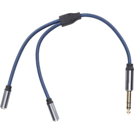Câble audio adaptateur professionnel haute fidélité 6,35 mm mâle vers double prise femelle 3,5 mm (1/5)