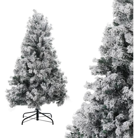 Randaco Albero di Natale Aghi di abete con supporto Floccatura esterna 120cm con polvere di neve (1/5)