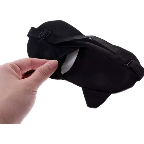 Masque de sommeil 3D à motifs animaux, respirant et ajustable, pour adultes et enfants, idéal pour les voyages (1/5)