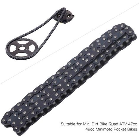 Chaîne 96 maillons Chaîne T8F 96 Maillons en Acier pour Mini Moto Cross ATV Quad 47cc 49cc Vélos de Poche HB052 (1/4)