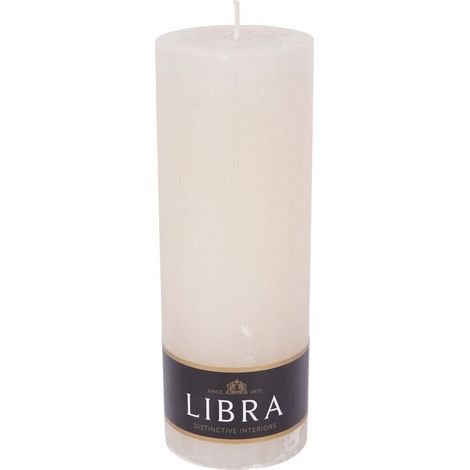 Natural Rustica Pillar Candle - Paraffin Wax - L7 x W7 x H19 cm - Ivory
