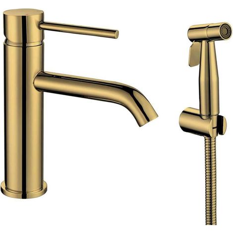 Sapho Rhapsody - Miscelatore da lavabo con doccetta bidet, oro opaco 1209-09GB (1/4)