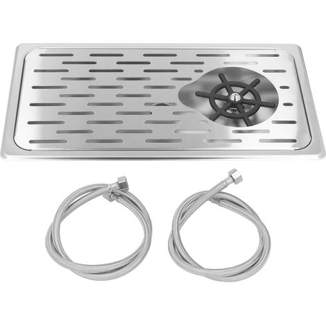 Rince-verres comptoir Inox Acier inoxydable Raccord G1/2 Évier professionnel pour bar café cuisine Design élégant et durable (1/5)