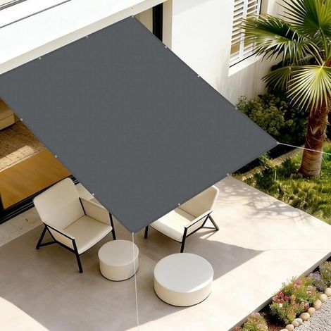 Telo ombreggiante rettangolare impermeabile 1,5x2 m con occhielli – antracite, protezione UV per giardino e terrazzo (1/5)