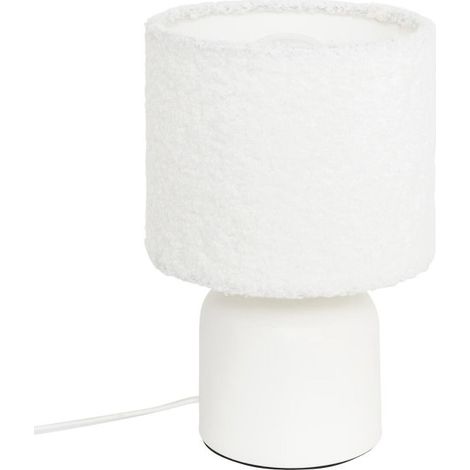 Lampe à Poser Bouclette "Bona" 22cm Blanc (1/4)
