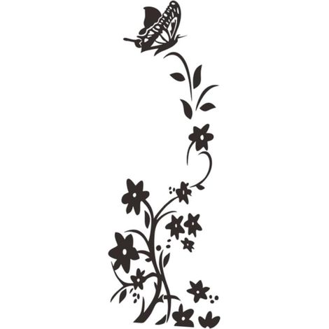 Autocollants Décor Naturel Fleurs et Vigne Muraux Noirs en Pvc Amovibles et Réutilisables pour Réfrigérateur et Fenêtre pour Décoration Maison (1/5)