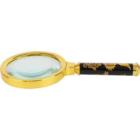 Loupe de Lecture 10X loupe 80 mm et Miroir incassable pour Lecture Haute clarté et Poids léger pour Seniors Loupe de Lecture avec bijoulier Artisanat Livres Loisirs(Or)