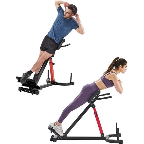 Fitness à domicile, chaise romaine avec roues, banc d'hyperextension facile à déplacer, charge 158 kg (1/5)