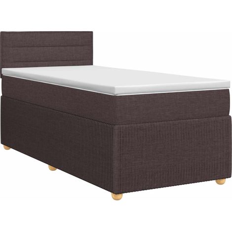 Maison Exclusive - Letto box spring con materasso Marrone Scuro 90 x 200 cm (1/5)