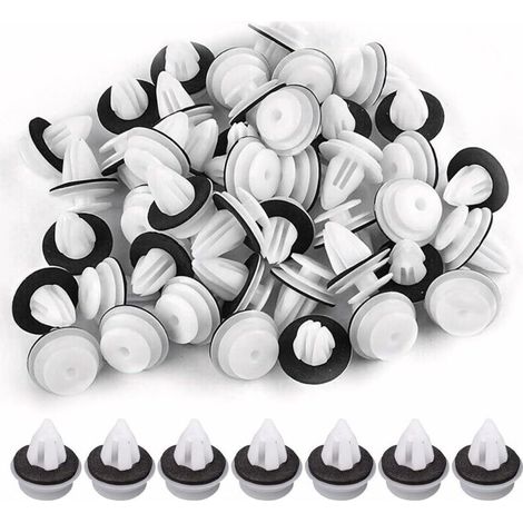 Clips De Fixation Voiture - Nylon - Pour Garniture Carrosserie Porte Panneau Intérieur - 50 Pièces (1/5)