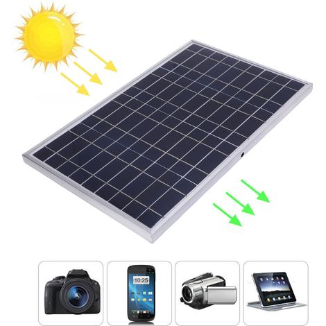 Solarmodul-Laderegler-Set – 100-W-monokristallines Modul, Aluminiumrahmen, IP67, mit 12-V-USB-Laderegler (10–50 A) für Wohnmobil, Auto und Boot (1/5)