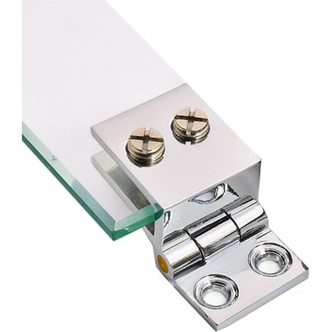 CSPARCV 4 piezas de bisagras para puertas de cristal, bisagras de sujeción, clips para puertas de cristal, adecuados para vitrinas, apertura y cierre de cristal. (1/3)