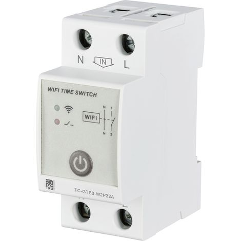 TRU COMPONENTS TC-12485084 TC-GTS8-W2P32A WLAN-Schalter  230 V/AC 1 St. Zeitbereich: 1 min - 24 h 1