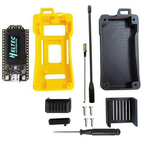 Kit de desarrollo Meshtastic Heltec WIFI Lora 32 V4 Meshcore ESP32-S3 SX1262 con carcasa y antena, módulo de malla alimentado por energía solar B (1/5)