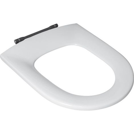 Accessoires appartenant à plusieurs collections, Abattants de toilette, à axe reliant les 2 charnières, charnières en acier inoxydable, En Duroplast Blanc