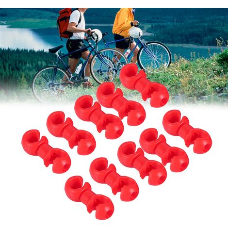 10 x Guides de Câble de Frein et Dérailleur en S pour Vélo - Rouge (1/3)
