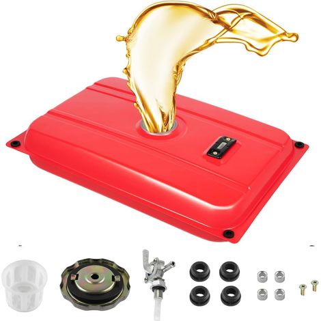 5 Gallon Generator Fuel Tank, Red Universal Generator Fuel Tank Filter Replacement with Fuel Tank Filter, Fuel Petcock for EC2500, Gas Tanks 5 Gallon