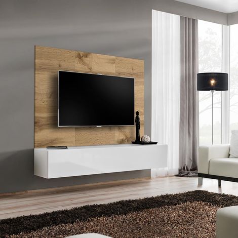 Ensemble Meuble TV "Switch" 180cm Blanc & Naturel
