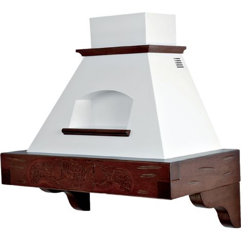 Cappa cucina rustica GIADA MAX c/cornice in legno intarsio Tabacco cm 120 (1/2)