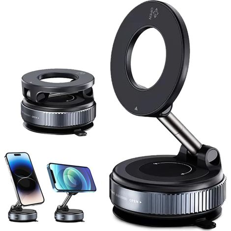 Soporte magnético para teléfono móvil con ventosa para coche, 2025. Soporte para teléfono móvil con ventosa para coche, plegable, giratorio 360°, brazo magnético metálico portátil para todos los teléf