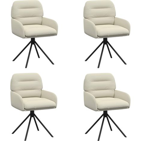 Drehstuhl Esszimmer 4 Stk. Kunstleder Creme 59 x 59,5 x 90 cm vidaXL