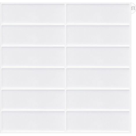 Lot de 10 feuilles de stickers muraux auto-adhésifs pour carrelage de cuisine et salle de bain, panneaux muraux 3D pour cuisine (Blanc-30,5x30,5cm) (1/5)