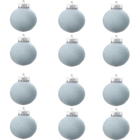 12 Stück Samt-Weihnachtskugeln, beflockte Weihnachtsbaumkugel-Ornamente, Kunststoffkugeln, weihnachtliche dekorative Hängeornamente, Weihnachtsbaumdekoration, 7,9 cm (1/5)