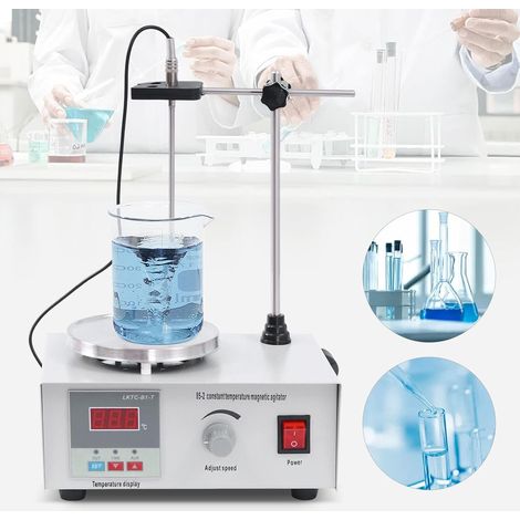 Magnetrührer mit Heizplatte 250 W digitaler Magnetic Stirrer Hot Plate 2L 2000 U/min Magnetrührgerät mit Temperaturanzeige für Laboratorien (1/5)