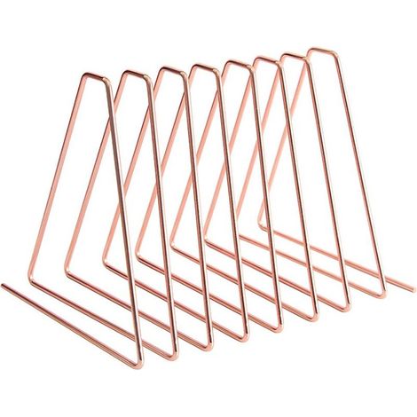 1 Porte-revues triangle en métal, or rose, 23x17x17 cm, pour bureau domicile, rangement magazines livres journaux (1/5)