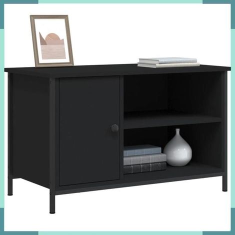 832768 Meuble TV Noir 80x40x50 cm Bois d'ingénierie (1/5)