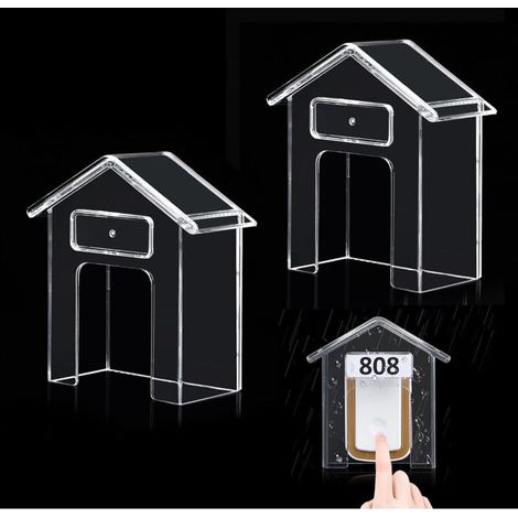 Couvercle Étanche Transparente pour Bouton de Sonnette, 2 Pièces Housse de Protection Sonnette sans Fil, Protection Sonnette Exterieur Pluie, Contrôle D'accès de Porte Étanche (1/5)