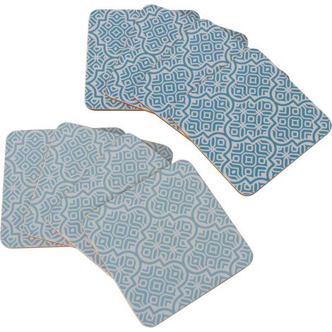 Set de 8 dessous de verres en bois bleu (1/4)