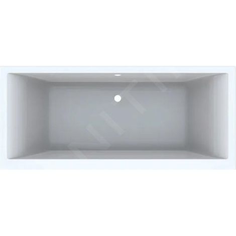 Geberit – Baignoire rectangulaire 1800x800mm – Céramique sanitaire blanc brillant – Évacuation centrale Ø52mm – Pour 2 personnes avec pieds (1/3)