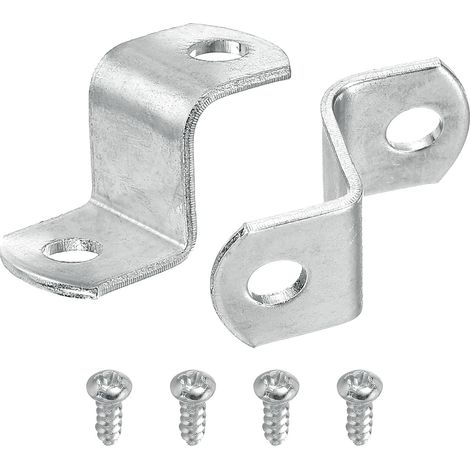 Confezione da 20 clip per tela sfalsate da 1,27 cm - Clip di montaggio a forma di Z con 2 fori per viti - Argento