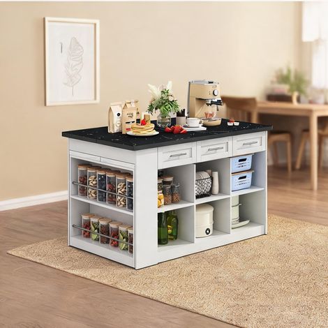 Îlot de cuisine extensible avec table escamotable en MDF (1/5)