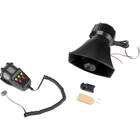 Avertisseur sonore auto 5 tons 115-130db, klaxon puissant avec micro, haut-parleur d'alarme (1/5)