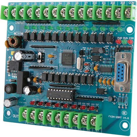Carte de commande programmable industrielle FX2N-20MT, 12 entrées, 8 sorties, 24 V, 0,5 A (1/5)