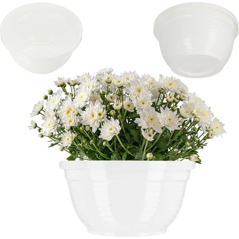 KADAX Blumenschale aus Kunststoff, 20 cm, Weiß