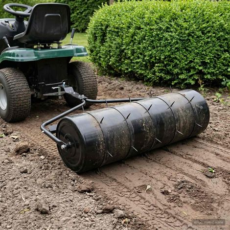 vidaXL Rullo per prato da giardino con morsetti per aeratori Acciaio