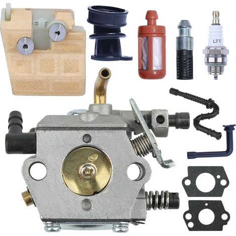 Kit carburateur pour tronçonneuses Stihl 024, 026, 026C, MS240, MS260 : pièce de rechange avec filtre à air, filtre à carburant, filtre à huile, pipe d'admission, tuyau d'huile, tuyau de carburant et  (1/5)