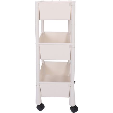 Chariot utilitaire mobile à roulettes compact rangement livres étagère desserte organisateur 3 niveaux (1/5)