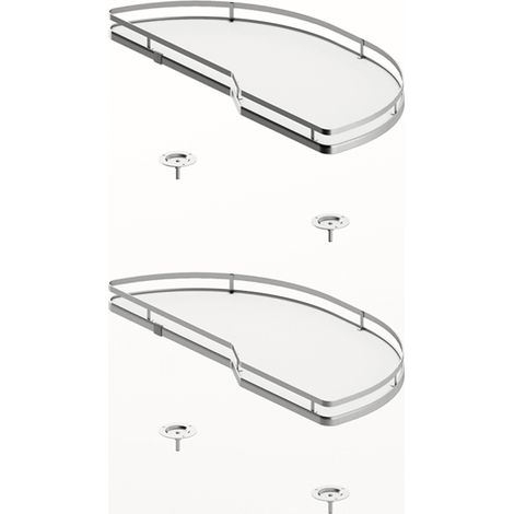 Hettich Salso Eckschrank Tablarset 400 TB600 rechts verchromt/weiss