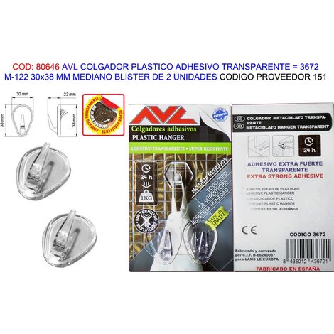 Appendino adesivo trasparente in plastica Avl 30x38 mm