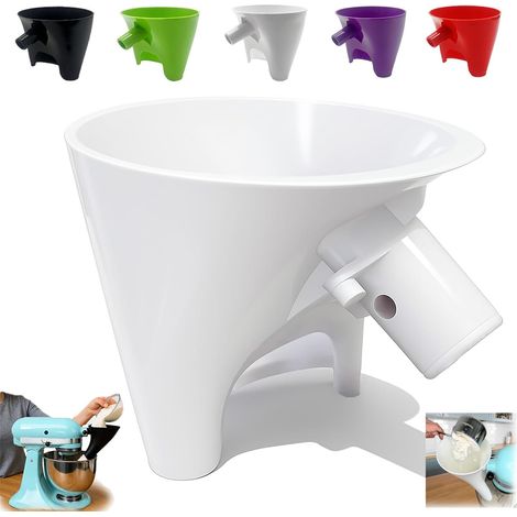 Entonnoir à farine pour robot pâtissier KitchenAid Artisan KSM150, protection anti-éclaboussures pour robots pâtissiers inclinables de 4,5 et 5 pintes, outil de cuisson lavable au lave-vaisselle et sa (1/3)