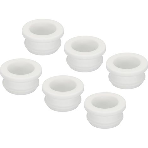 6pcs Bouton-pression Caoutchouc Œillet Prise Montage Blanc (1/5)