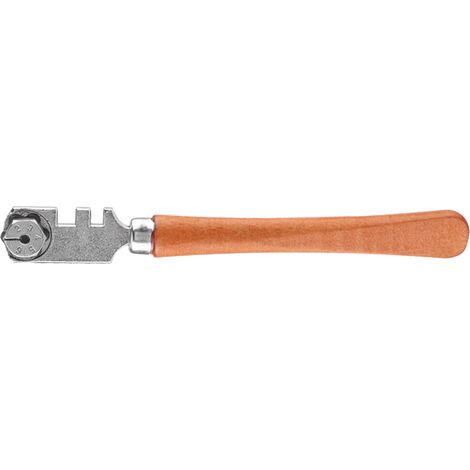 Outil de coupe-verre professionnel à six lames de 130 mm avec manche en bois